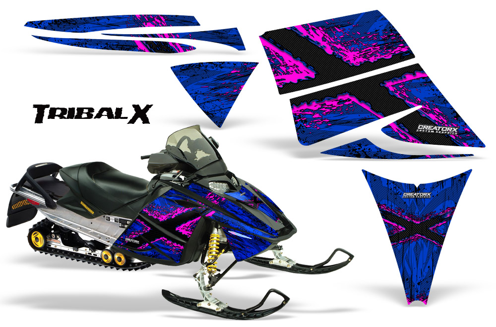 Ski-Doo Rev Graphics Kit TribalX Pink Blue